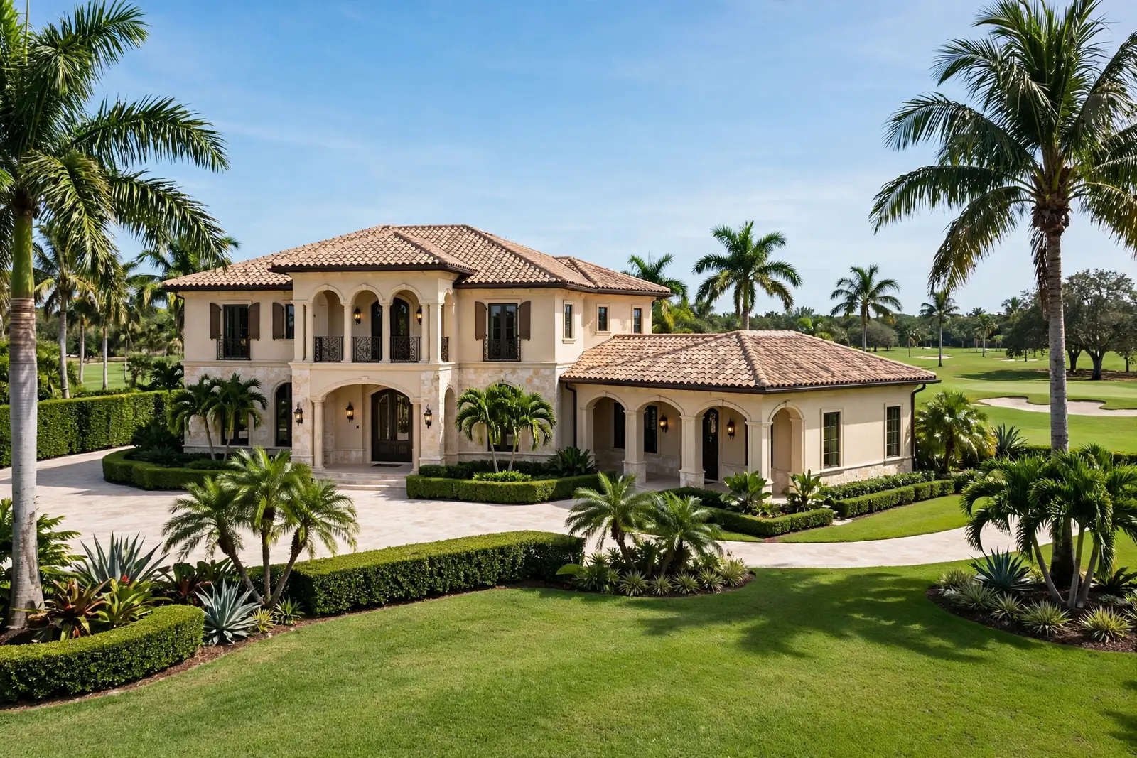 Luxury custom estate near the golf course in St. Andrews Country Club, Boca Raton