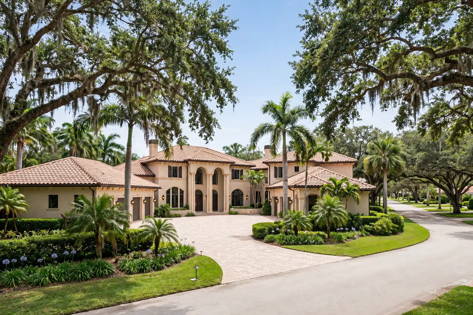 Large custom estate home on a country club street in Woodfield, Boca Raton